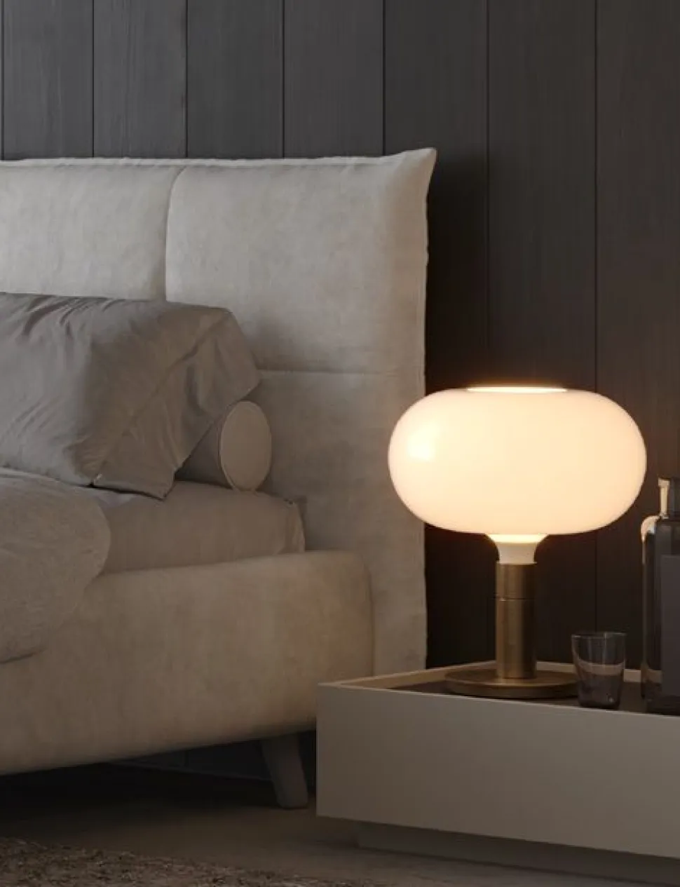 Letto Matrimoniale Moderno Main - Linea New Season (Tessuti e Contenitore Personalizzabili)