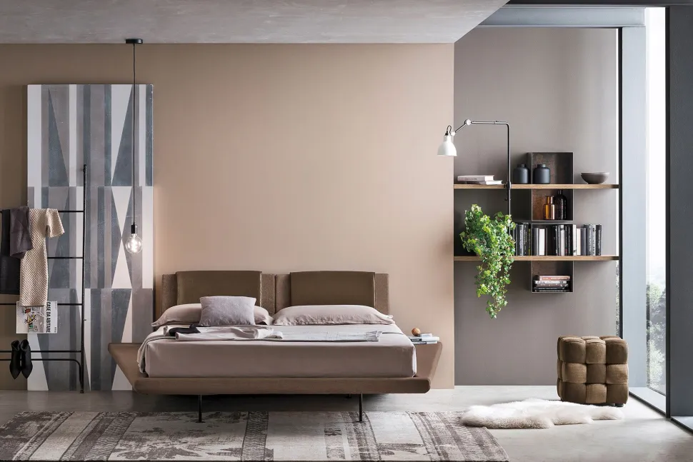 Letto matrimoniale Rodi linea Dreamer in finitura Tabacco