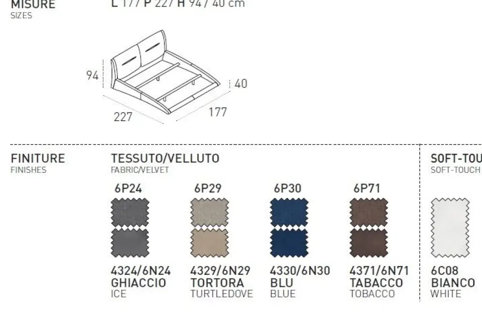 Letto matrimoniale Stromboli linea Dreamer in finitura Tortora