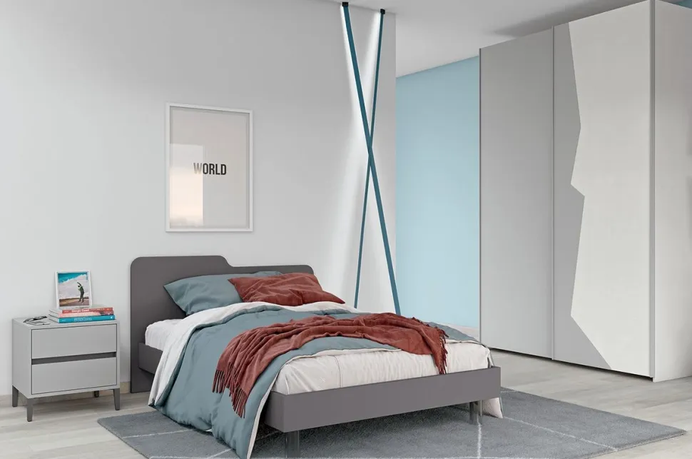 Letto Moderno a Una Piazza e Mezza Atene (Colori e Configurazioni Personalizzabili)