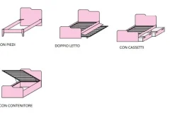 Letto Moderno a Una Piazza e Mezza Atene (Colori e Configurazioni Personalizzabili)
