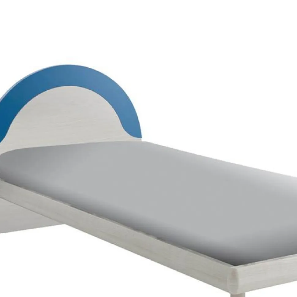 Letto singolo Arco linea Colorfull in Nuvola Frassino e Cielo