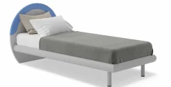 Letto singolo Arco linea Colorfull in Nuvola Frassino e Cielo