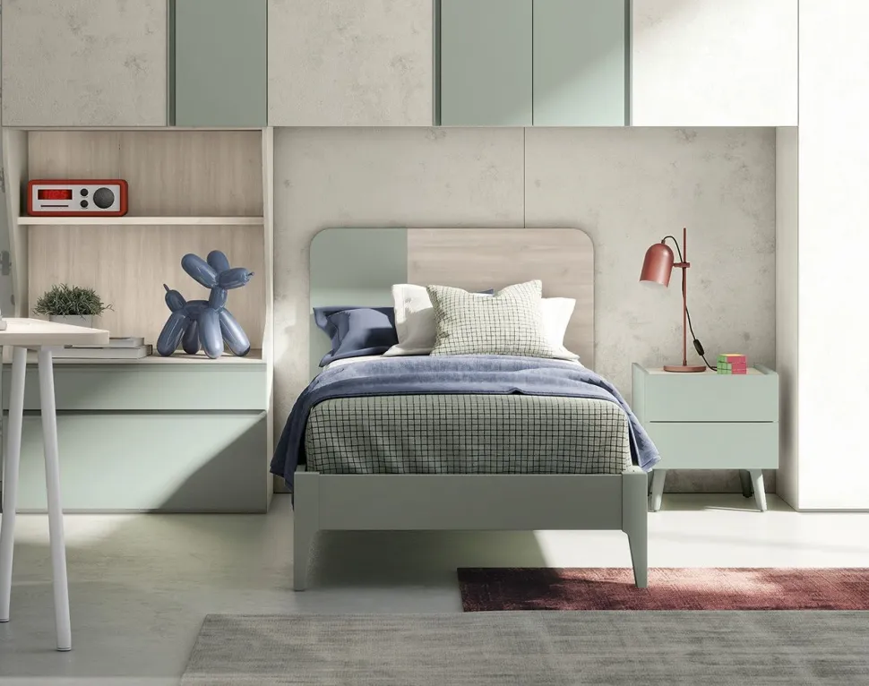 Letto Singolo bicolore Valdo linea Airone