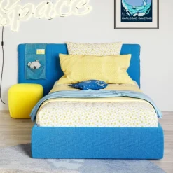 Letto singolo Billy linea Colorfull in Tessuto sfoderabile con Tasche