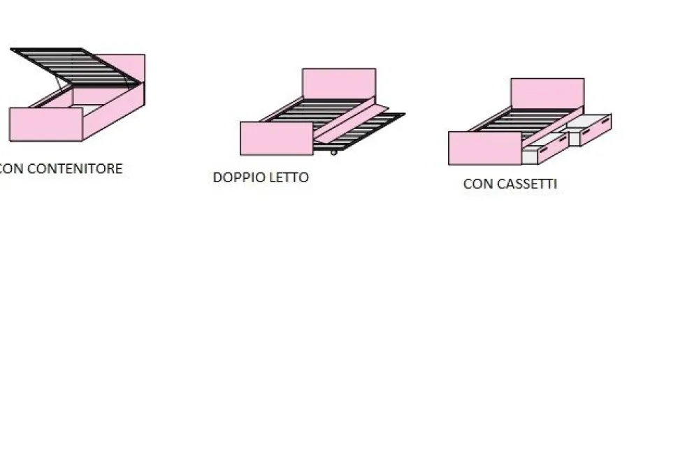 Letto Singolo Cloe disponibile in 3 versioni e 15 colorazioni