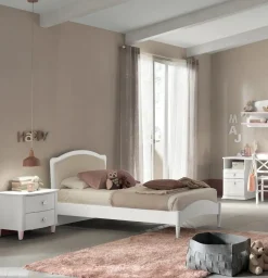 Letto singolo con inserto imbottito Meda linea Omega disponibile in vari colori