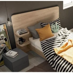 Letto Singolo con mensole integrate Corin disponibile in 3 varianti e 15 colorazioni