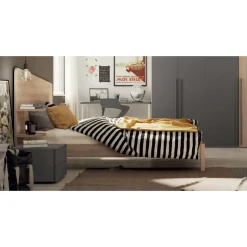 Letto Singolo con mensole integrate Corin disponibile in 3 varianti e 15 colorazioni