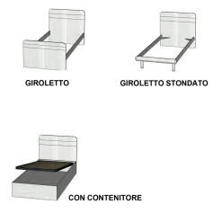 Letto singolo contenitore ANTARES cenere wood