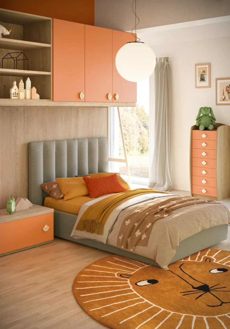 Letto singolo contenitore in tessuto sfoderabile Holid linea Colorfull