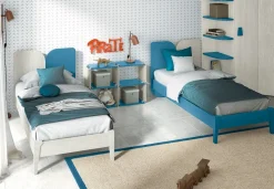Letto Singolo con testiera bicolore sagomata Linus 15 colorazioni