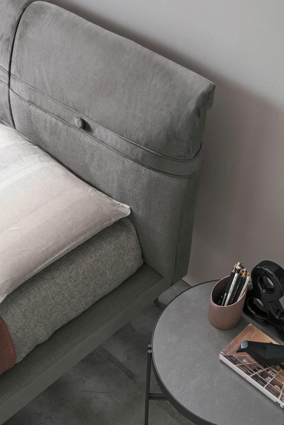 Letto singolo Corfù linea Dreamer in finitura Ghiaccio