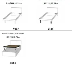 Letto singolo Darma linea Colorfull disponibile in 3 versioni