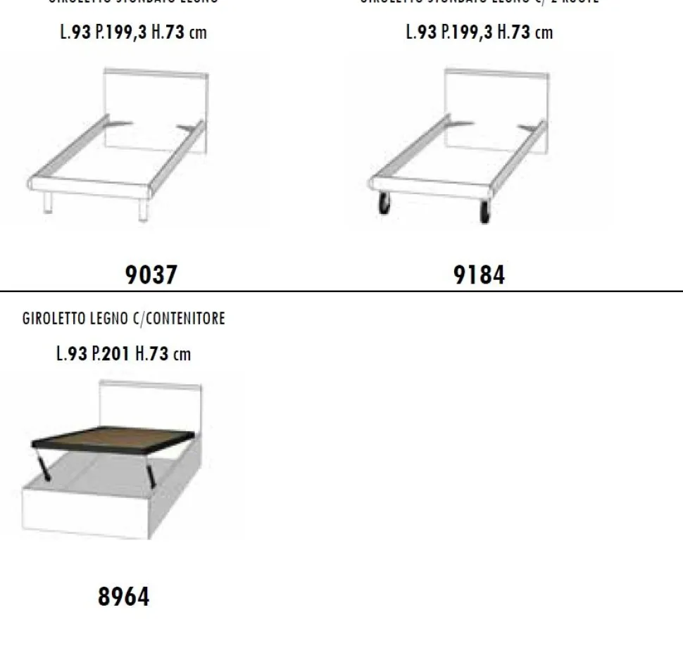 Letto singolo Darma linea Colorfull disponibile in 3 versioni