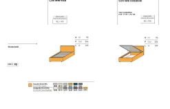 Letto Singolo imbottito in tessuto Dani disponibile in vari colori