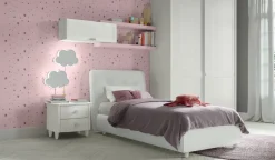 Letto singolo imbottito Kilt linea Omega disponibile in vari colori