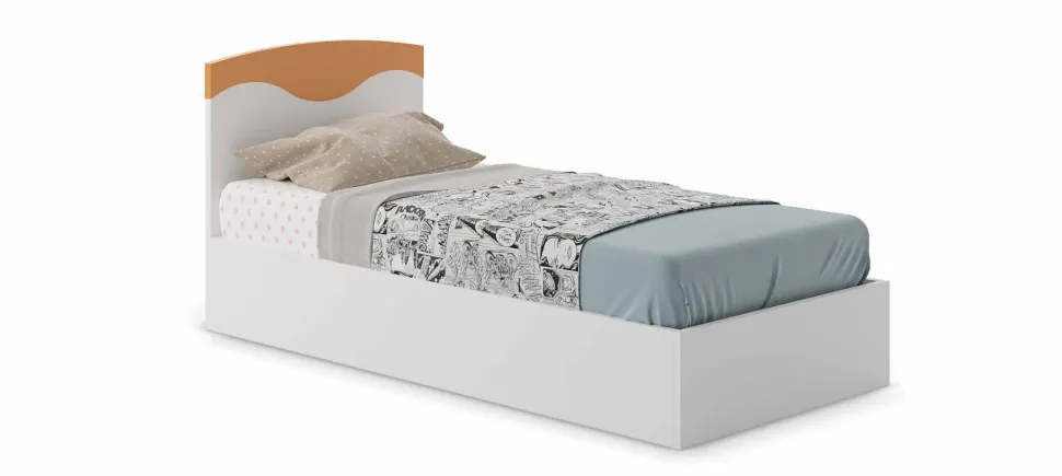 Letto Singolo Moderno Greg - Linea Colorfull (Colori e Contenitore Personalizzabili)