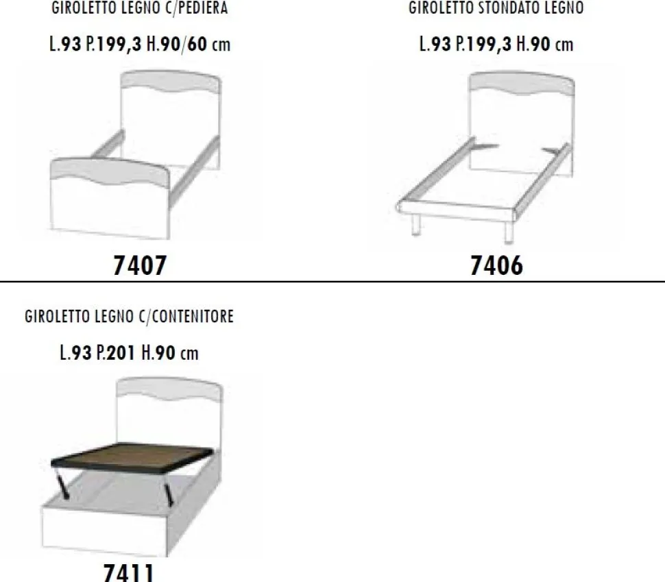 Letto Singolo Moderno Greg - Linea Colorfull (Colori e Contenitore Personalizzabili)