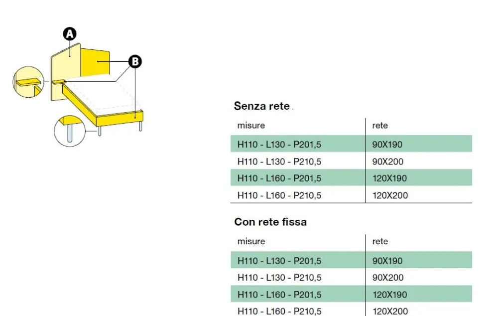 Letto singolo moderno in legno Bianco Frassino e Grigio con testiera asimmetrica bicolore disponibile in 4 misure e vari colori
