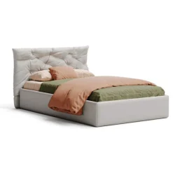 Letto singolo Pool linea Fly imbottito in tessuto