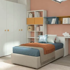 Letto Singolo senza testiera imbottito in tessuto Sofy disponibile in vari colori
