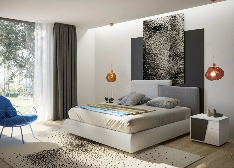 Letto una piazza e mezza contenitore Cher linea New Season Bicolore
