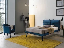 Letto una piazza e mezza Corfù Plus linea Dreamer in finitura Blu
