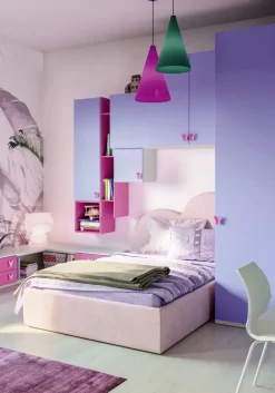 Letto una piazza e mezza Cuore linea Fly imbottito in tessuto