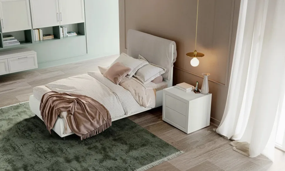 Letto una piazza e mezza imbottito Dominique linea Omega disponibile in vari colori