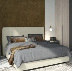 Letto una piazza e mezza imbottito in tessuto Apollo disponibile in vari colori