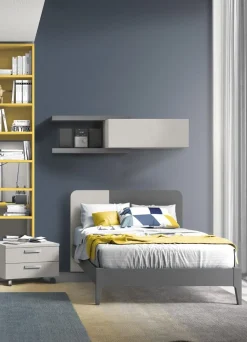 Letto una piazza e mezza in legno bicolore Valdo linea Airone
