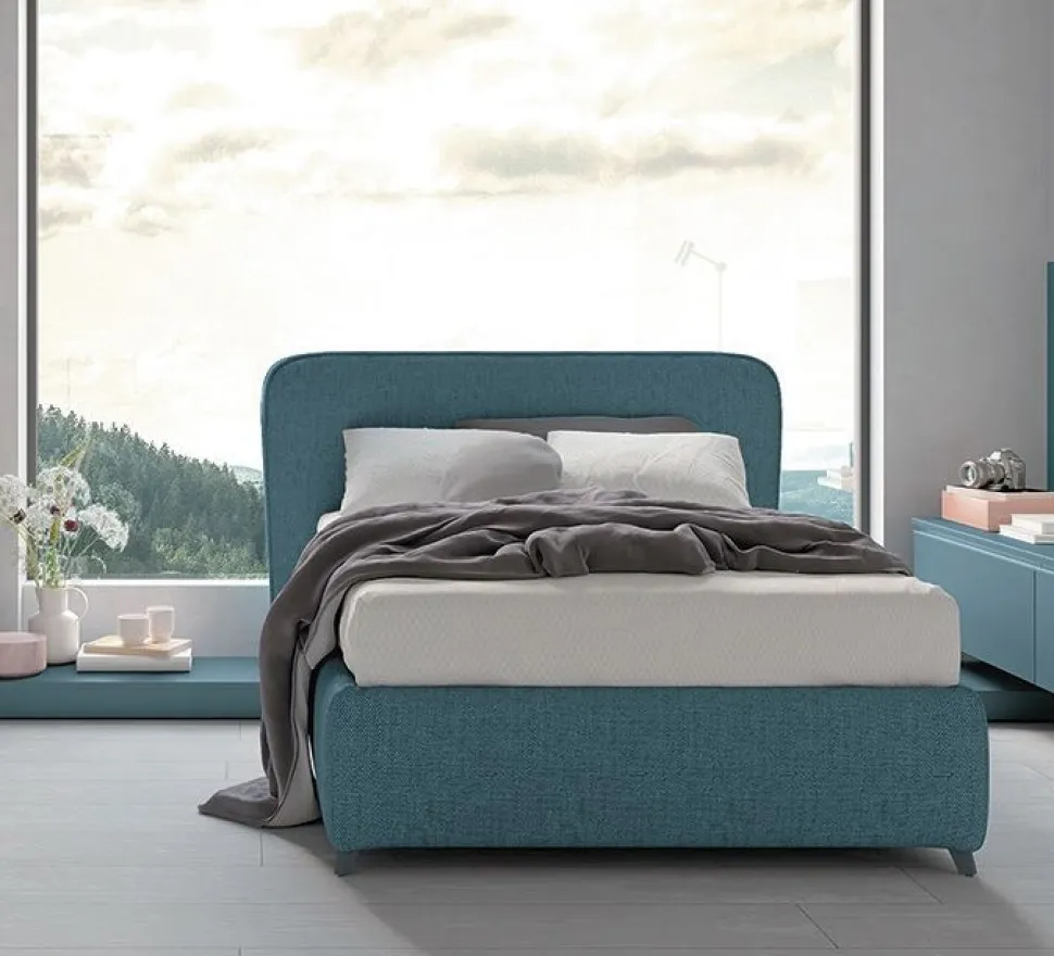 Letto una piazza e mezzo imbottito Riven linea Airone
