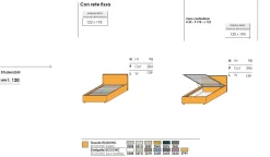Letto una piazza e mezzo imbottito in tessuto Dani disponibile in vari colori