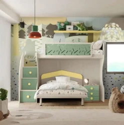 Letto una piazza e mezzo Tim linea Fly con inserti colorati