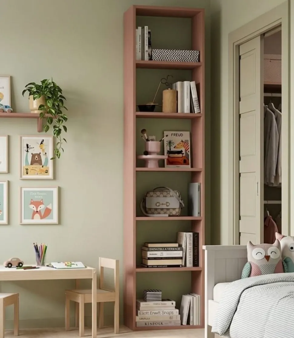 Libreria a colonna con 5 ripiani H 240 disponibile in 4 colori