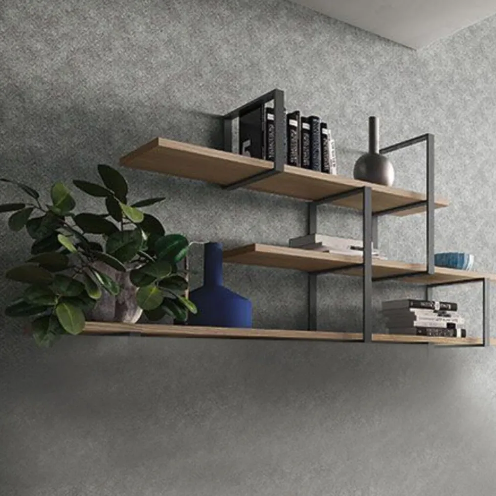 Libreria Amelia light linea Alba in finitura Olmo