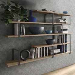 Libreria Amelia linea Alba in finitura Olmo H162 cm