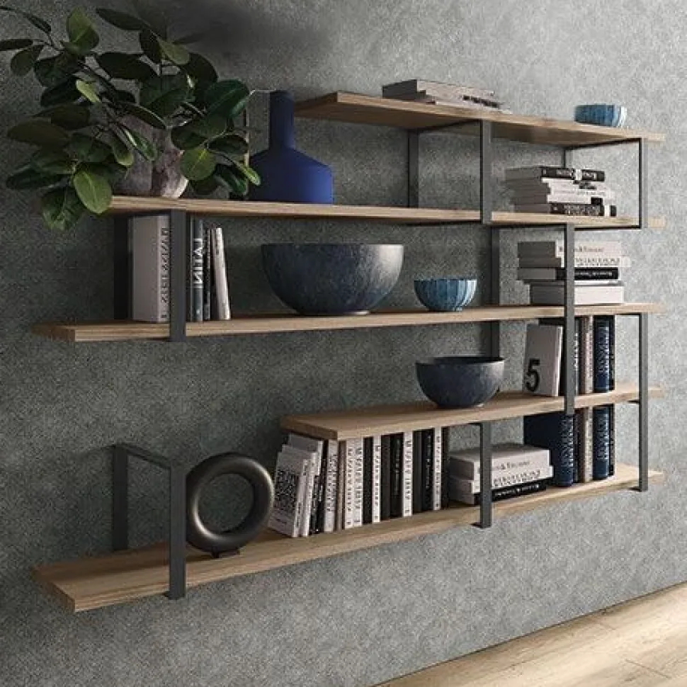 Libreria Amelia linea Alba in finitura Olmo H162 cm