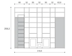 Libreria con ante battenti Firenze linea Contact disponibile in 30 colori