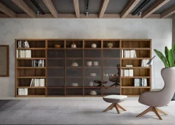 Libreria con ante in vetro reflex personalizzabile Pam linea Contact