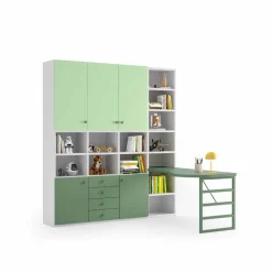 Libreria con scrivania incorporata Crush linea Colorfull disponibile in vari colori