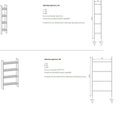 Libreria moderna Bianco Altea e Grigio cenere L 220 con mensole disponibile in vari colori