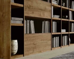 Libreria moderna componibile con mensole e pensili Atos disponibile in vari colori