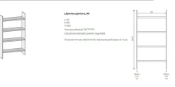 Libreria moderna Noce biondo e Grigio cenere L 278 con mensole disponibile in vari colori