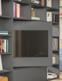 Libreria Modular con vano tv girevole linea Cosmo disponibile in vari colori