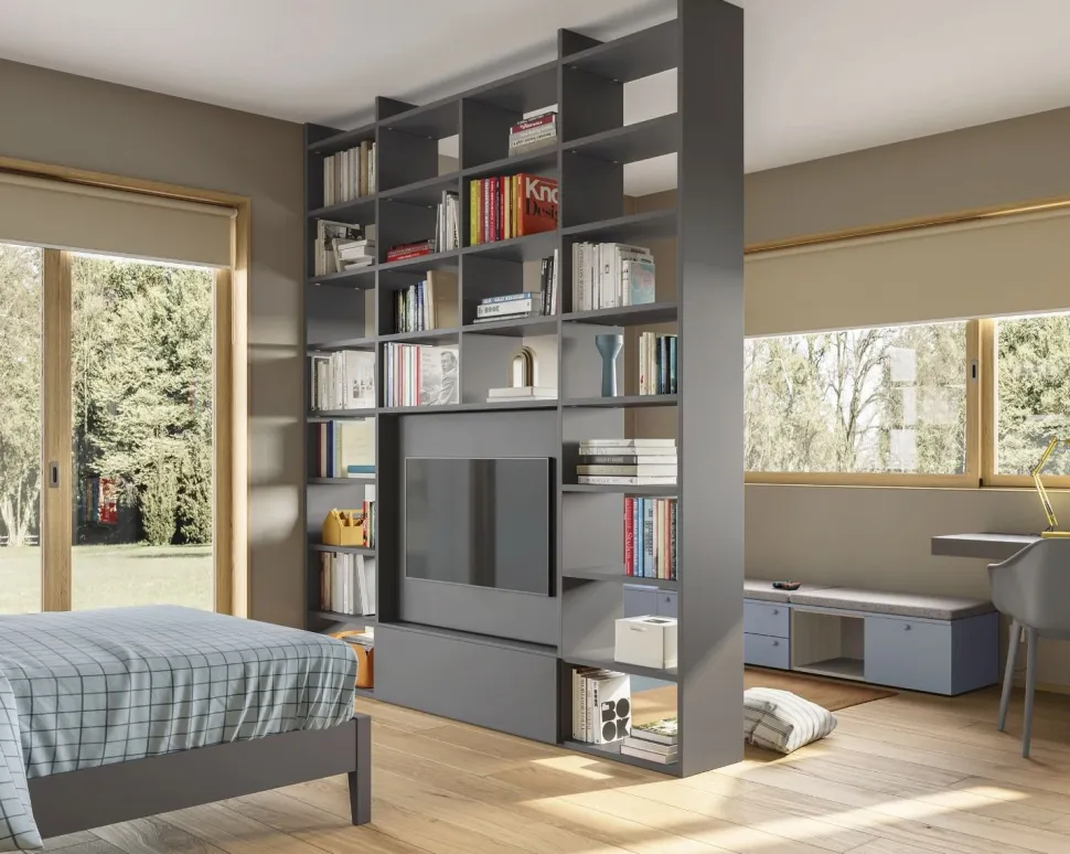 Libreria Modulare con Vano TV – Mobile Soggiorno Moderno