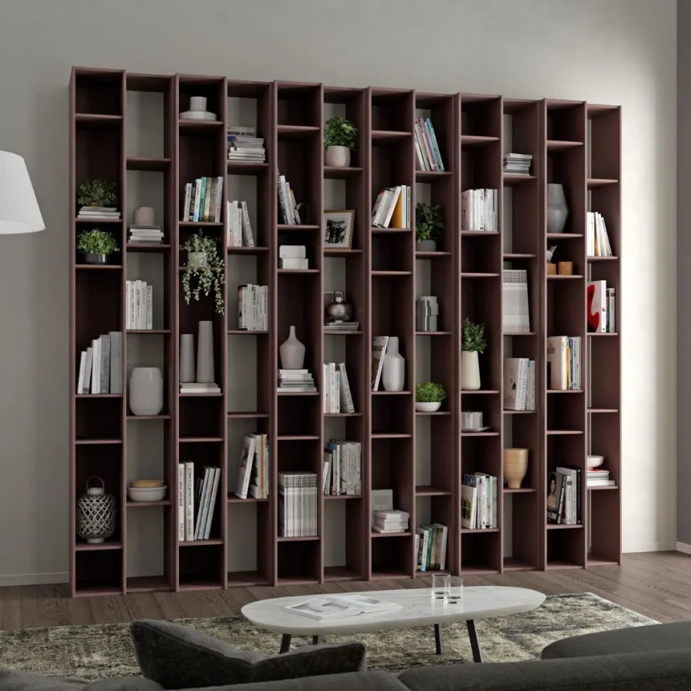 Libreria modulare Net linea Contact disponibile in 2 misure e 30 colori