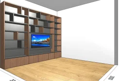 Libreria Parete Attrezzata con Vano TV e Cassettoni (Colori Personalizzabili)