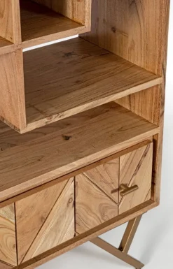 Libreria Raida in legno di acacia